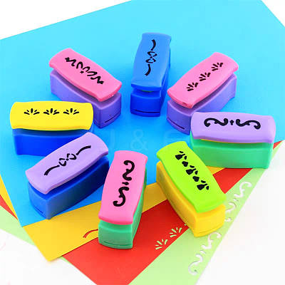 4Pcs 4 Colors Plastic Paper Craft Hole Punches TOOL-FG0001-09-1