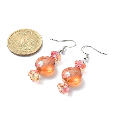 Glass Candy Dangle Earrings EJEW-TA00246-1