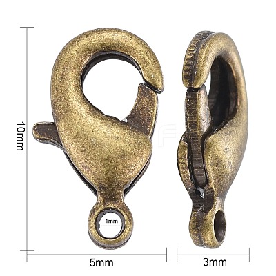 Brass Lobster Claw Clasps KK-901-AB-NF-1