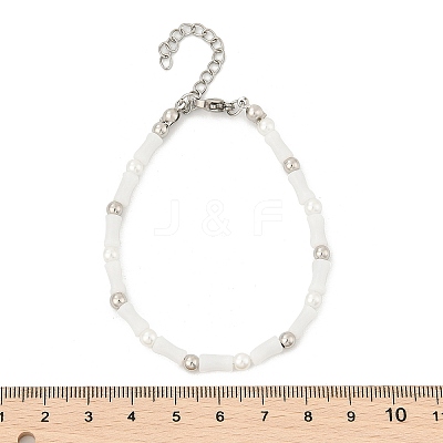 304 Stainless Steel Beaded Bracelets for Women BJEW-M056-08P-03-1