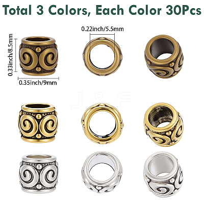 90Pcs Colors Zinc Alloy European Beads FIND-SP0005-97A-1