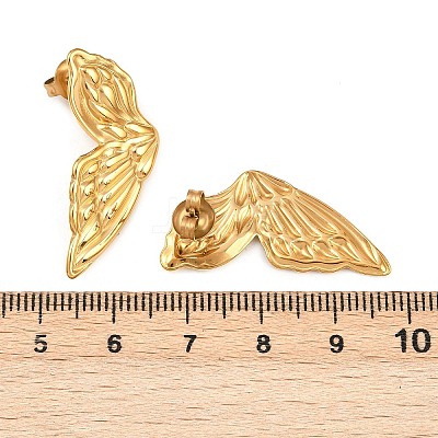 304 Stainless Steel Butterfly Wing Stud Earrings EJEW-I320-22G-01-1