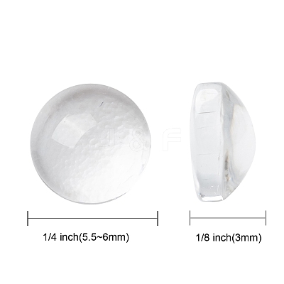 Transparent Glass Cabochons GGLA-R026-6mm-1