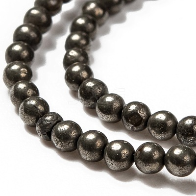 Natural Pyrite Beads Strands G-L031-2mm-01-1
