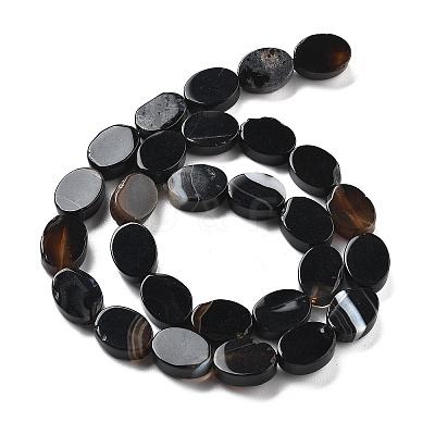 Natural Dyed & Heated Black Agate Beads Strands G-P559-B09-01-1