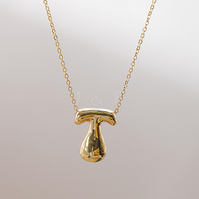 Brass Chunky Initial Pendant Necklaces WG97A63-20-1