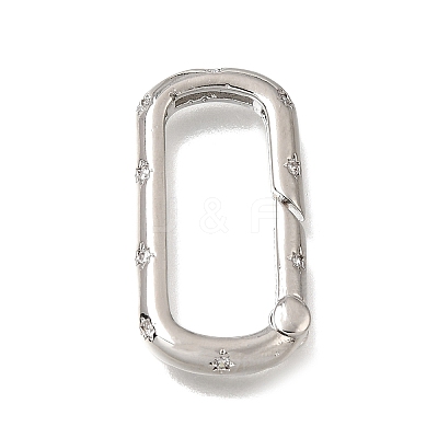 Brass Micro Pave Clear Cubic Zirconia Clasps KK-CBAEEA8-04P-1