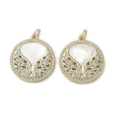 Brass Micro Pave Cubic Zirconia Pendants KK-G485-09G-1