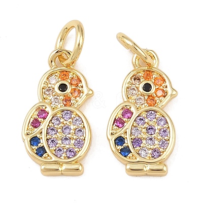 Brass Micro Pave Cubic Zirconia Pendants KK-G544-43G-1