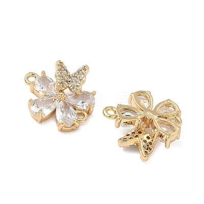 Brass Pave Cubic Zirconia Connector Charms KK-A286-04G-1
