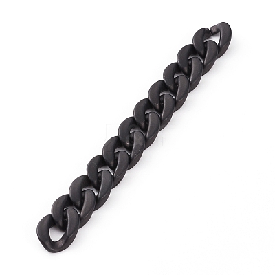 Handmade Spray Painted Acrylic Curb Chains AJEW-JB00894-03-1