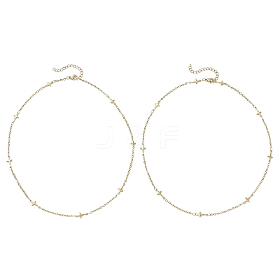 304 Stainless Steel Cross Chain Necklaces NJEW-JN05443-1