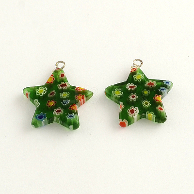 Handmade Millefiori Glass Pendants LK-R006-04-1