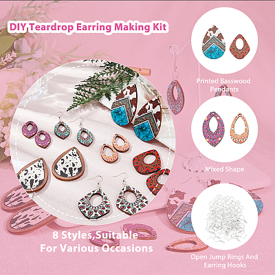 DIY Long Dangle Earring Making Kit DIY-HY0001-41-1