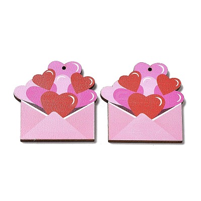 Single Face Printed Wood Pendants WOOD-B008-04-1
