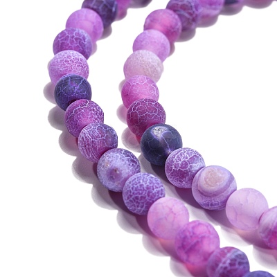 Natural Crackle Agate Beads Strands G-G055-6mm-8-1