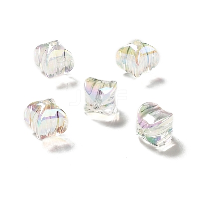 Two Tone UV Plating Rainbow Iridescent Acrylic Beads TACR-D010-04G-1