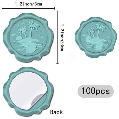 100Pcs Adhesive Wax Seal Stickers DIY-CP0010-17E-1