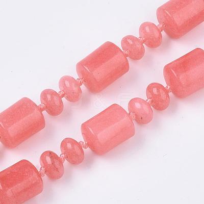 Natural Rhodochrosite Beaded Necklaces NJEW-S392-27-1