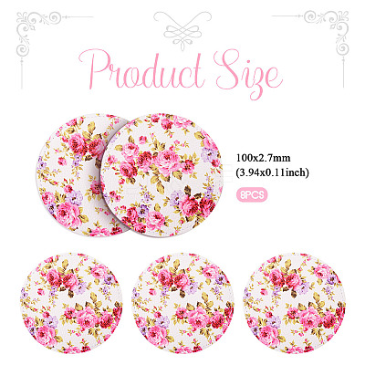 8Pcs PU Leather Cup Mats AJEW-MB0001-12-1