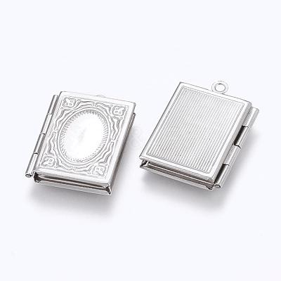 Tarnish Resistant 316 Stainless Steel Locket Pendants STAS-G146-25P-1