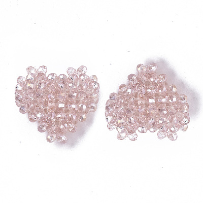 Plating Acrylic Woven Beads PACR-R247-03B-1