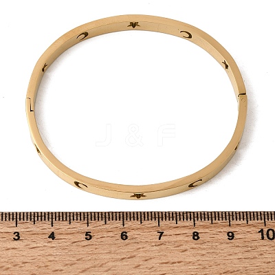 304 Stainless Steel Hinged Bangles for Women BJEW-D408-20G-1