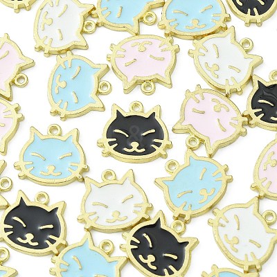 40Pcs 4 Colors Alloy Enamel Pendants ENAM-CJ0004-16-1