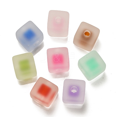 Frosted Acrylic European Large Hole Beads OACR-G012-14-1