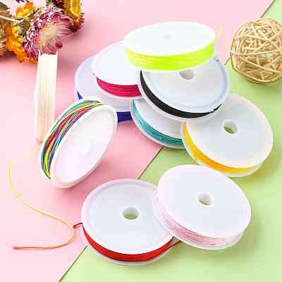 10 Rolls 10 Colors Nylon Braided Cord NWIR-YW0001-03M-1