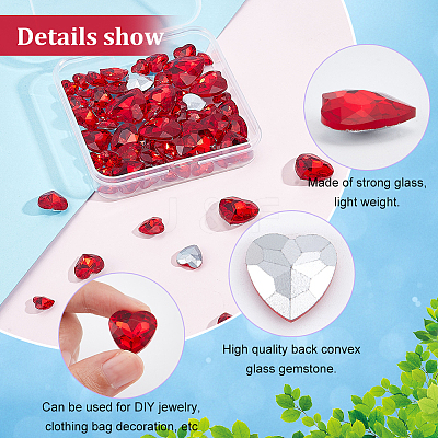78Pcs 6 Style Glass Rhinestone Cabochons RGLA-FG0001-14-1