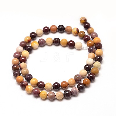Natural Mookaite Round Bead Strands X-G-P072-34-8mm-1