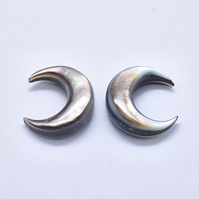 Natural Black Lip Shell Cabochons SSHEL-P015-80B-20mm-1