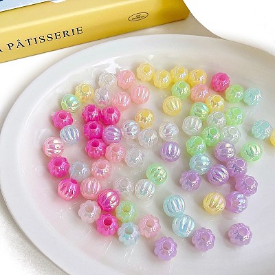Opaque Acrylic European Beads OACR-F010-22-1