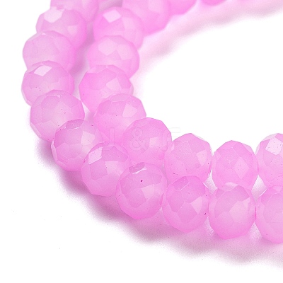 Baking Paint Imitation Jade Glass Bead Strands DGLA-A034-J6MM-A49-1