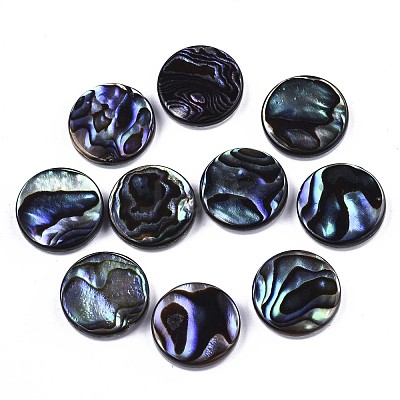 Natural Abalone Shell/Paua Shell Cabochons SSHEL-N034-72A-01-1