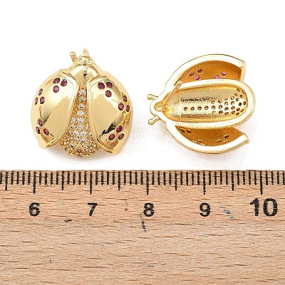 Brass Micro Pave Cubic Zirconia Stud Earrings EJEW-F400-03C-G-1