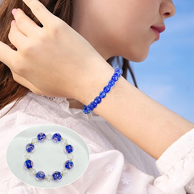 20Pcs Handmade Luminous Lampwork Beads LAMP-YW0001-21-1