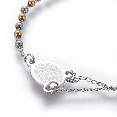 304 Stainless Steel Charm Bracelets BJEW-P258-16-1