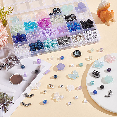 451Pcs 24 Styles Acrylic Beads OACR-HY0001-13-1