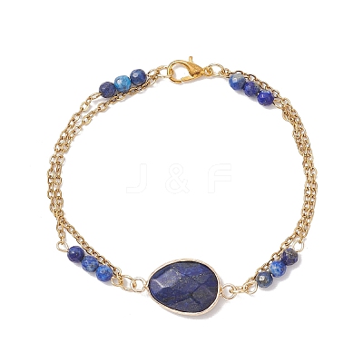 3Pcs Natural & Synthetic Gemstone Beads Multi-strand Bracelets BJEW-JB12122-1