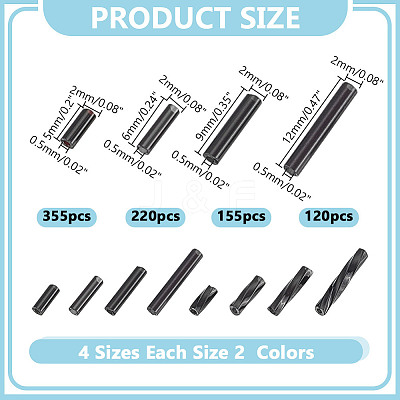 2840Pcs 8 Styles Glass Twist Bugle Beads SEED-AR0001-45-1