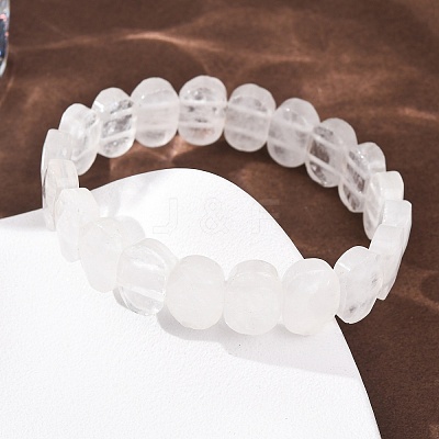 Natural Quartz Crystal Faceted Beaded Stretch Bracelets for Women BJEW-K251-07T-1