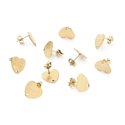 Ion Plating(IP) 304 Stainless Steel Stud Earring Findings STAS-I183-03B-G-1