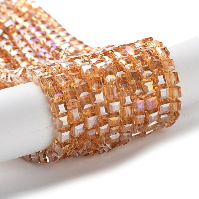 Electroplate Glass Bead Strands X-EGLA-J028-4x4mm-AB18-1