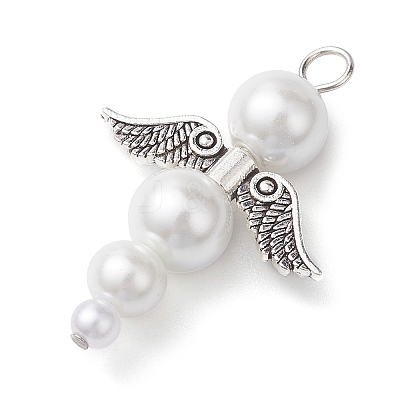 Glass Pearl Pendants PALLOY-JF02711-01-1