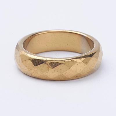 Electroplate Non-Magnetic Synthetic Hematite Rings RJEW-F068-17mm-1