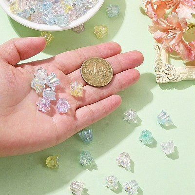 300Pcs 6 Colors Transparent Acrylic Beads TACR-CJ0001-65-1