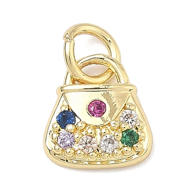Brass Micro Pave Cubic Zirconia Pendants KK-K417-17G-1