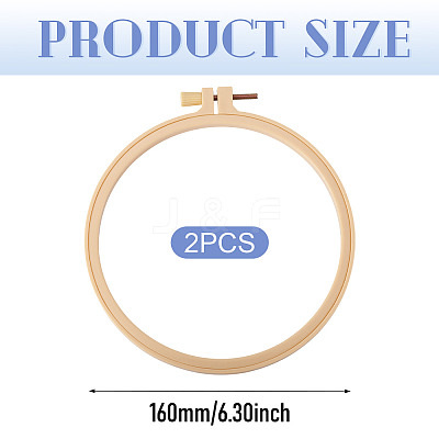 Plastic Imitation Bamboo Cross Stitch Embroidery Hoops TOOL-TADJ0001-03D-1